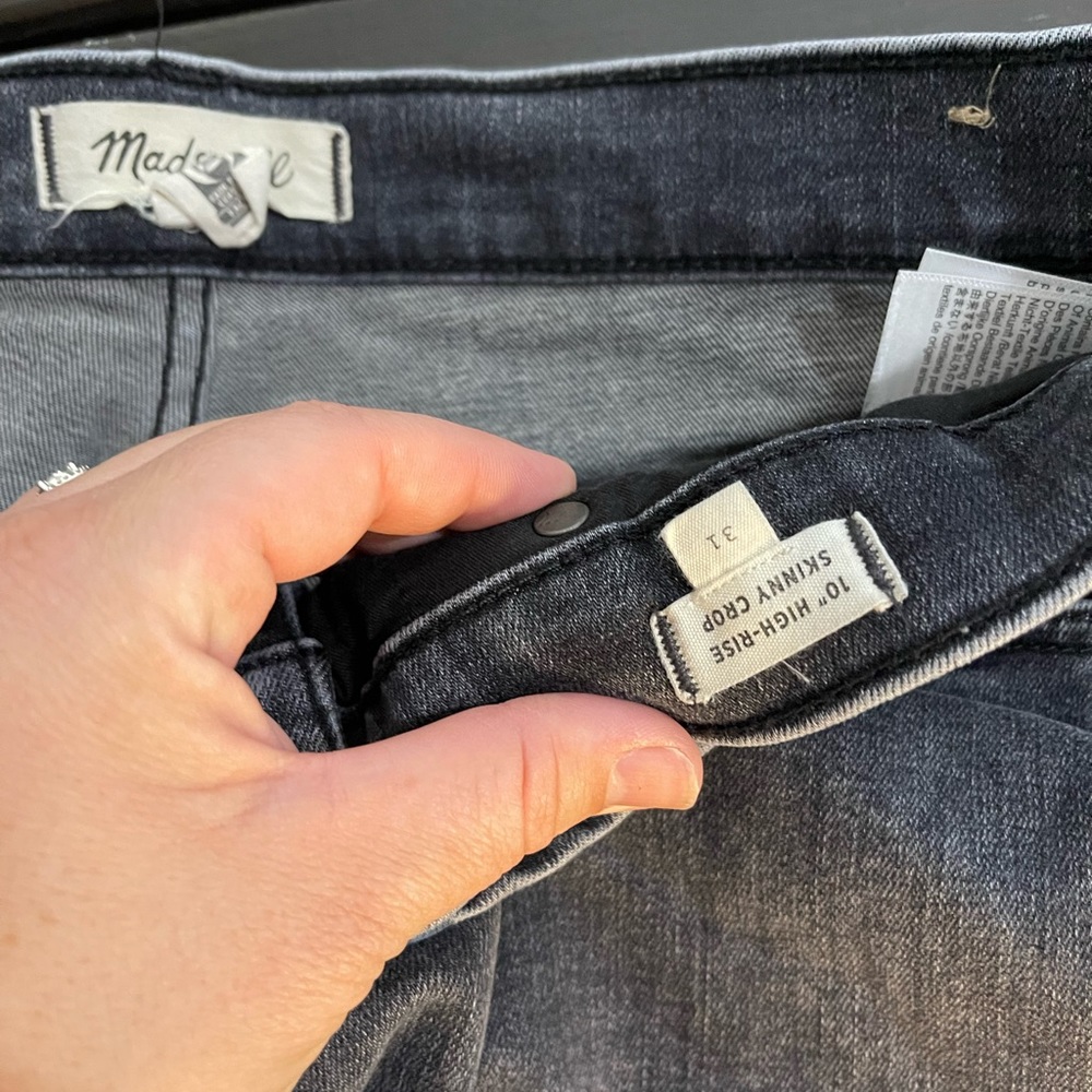 Madewell high rise 10’ skinny crop jeans 31 - Picture 3 of 5